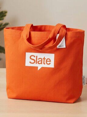 Slate Magazine Promo Orange Canvas Tote Bag - Bright & Durable Reusable Shopper